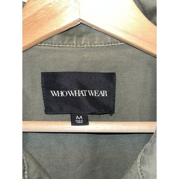 Who What Wear Womens Green Military Style Jacket Medium Cotton Blend - Picture 4 of 8